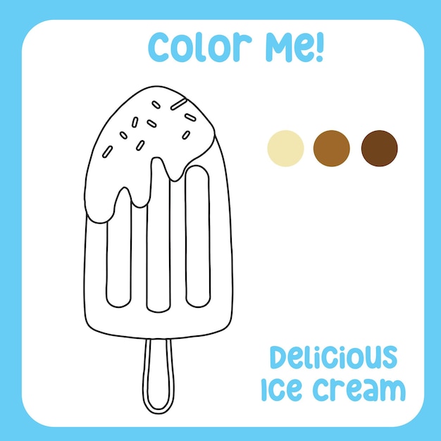 Premium vector coloring activity for children printable coloring page or sheet outline of ice cream vector file