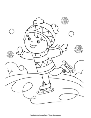 Girl ice skating coloring page â free printable pdf from