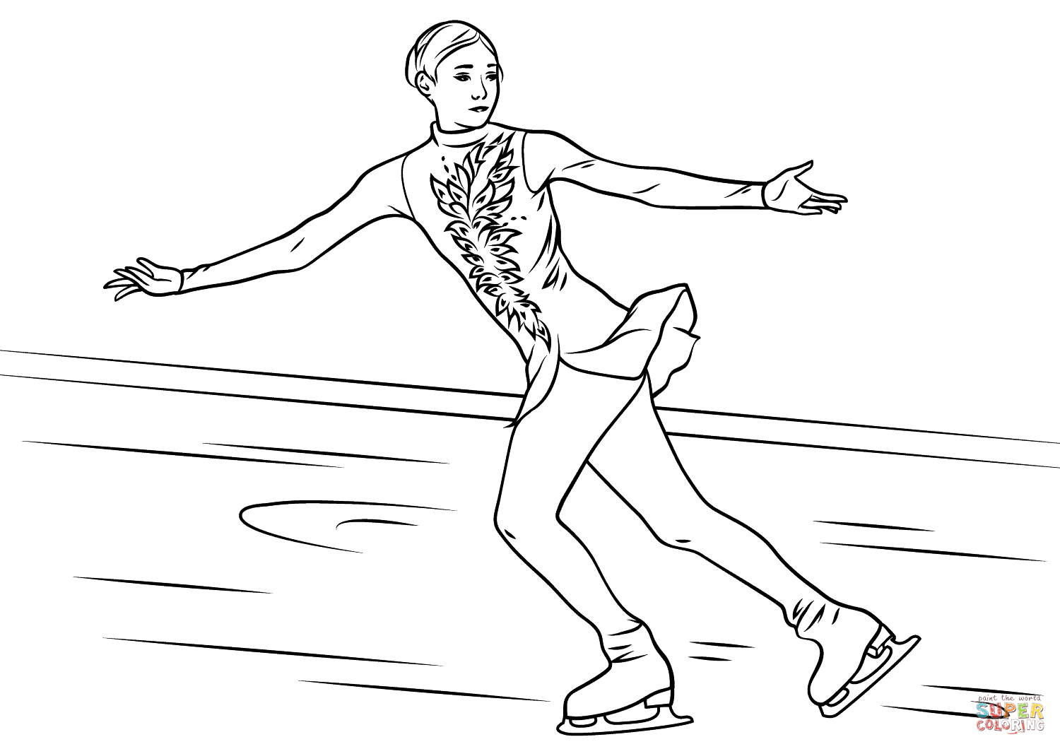 Ice skater coloring page free printable coloring pages