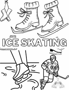 Ice skating coloring page printable