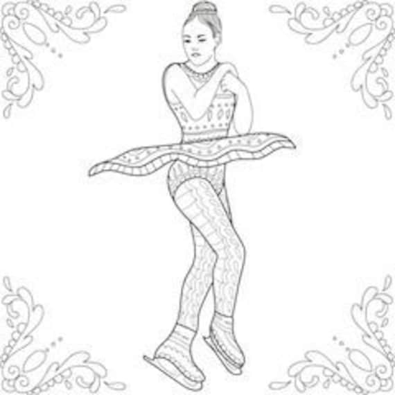 Printable coloring pages zentangle figure skating coloring book