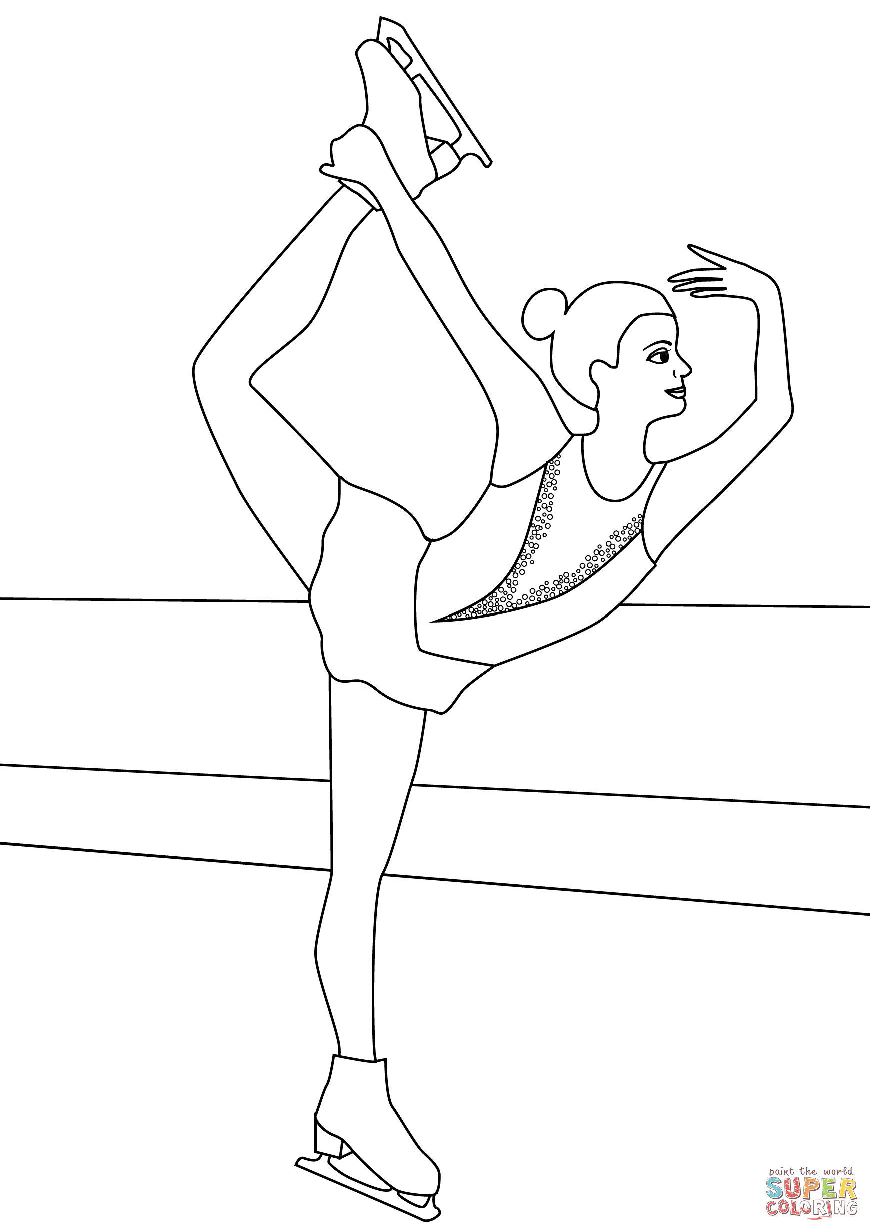 Ice skating coloring page free printable coloring pages