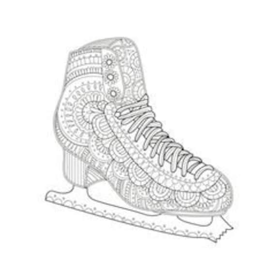 Printable coloring page zentangle figure skating coloring book download now