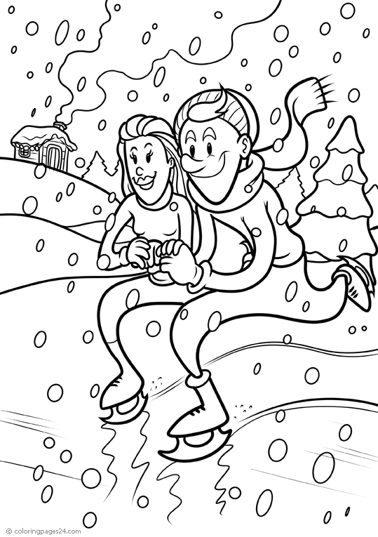 Ice skating coloring pages