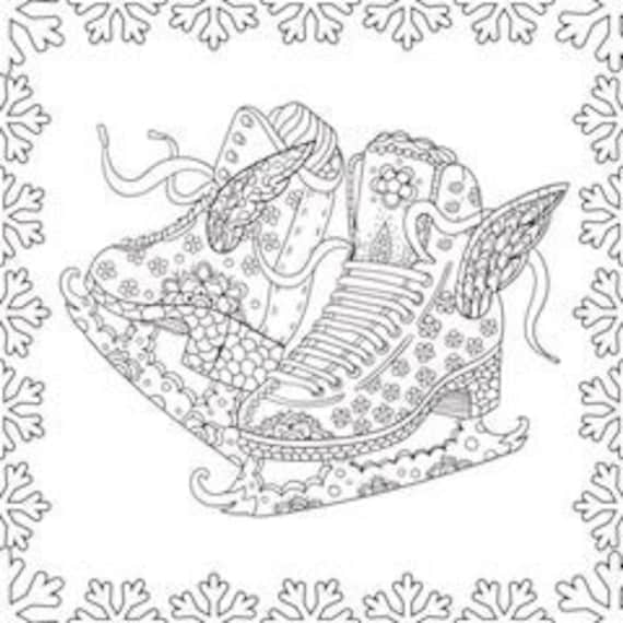 Printable coloring pages zentangle figure skating coloring book