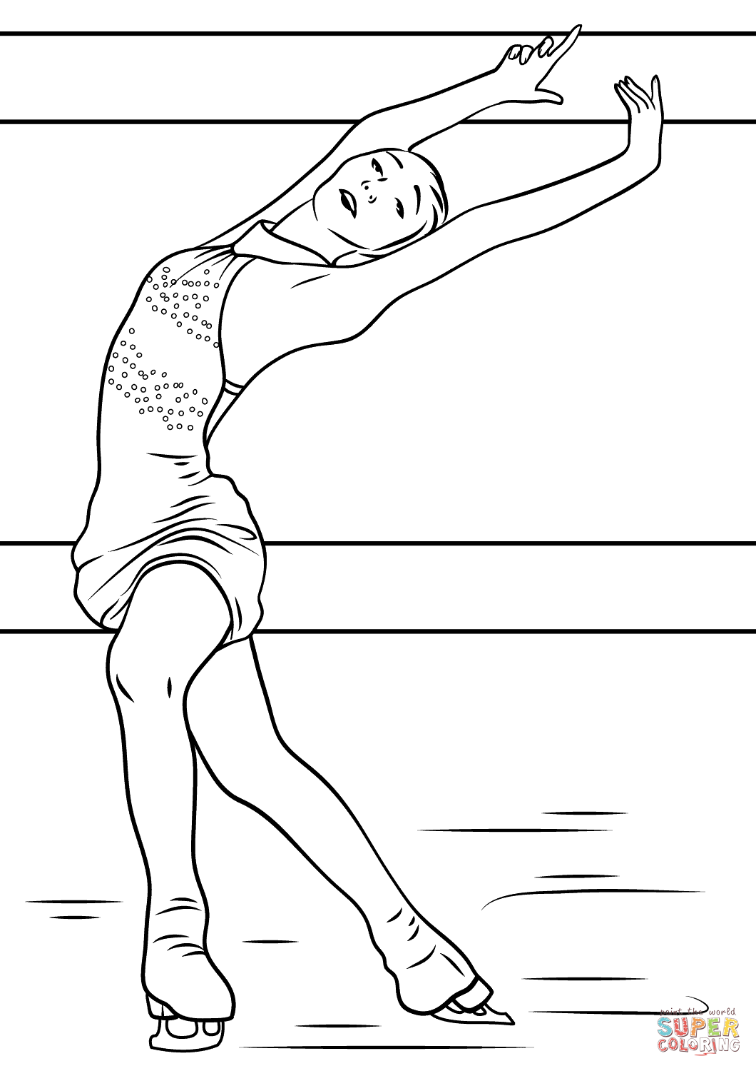 Figure skating coloring page free printable coloring pages