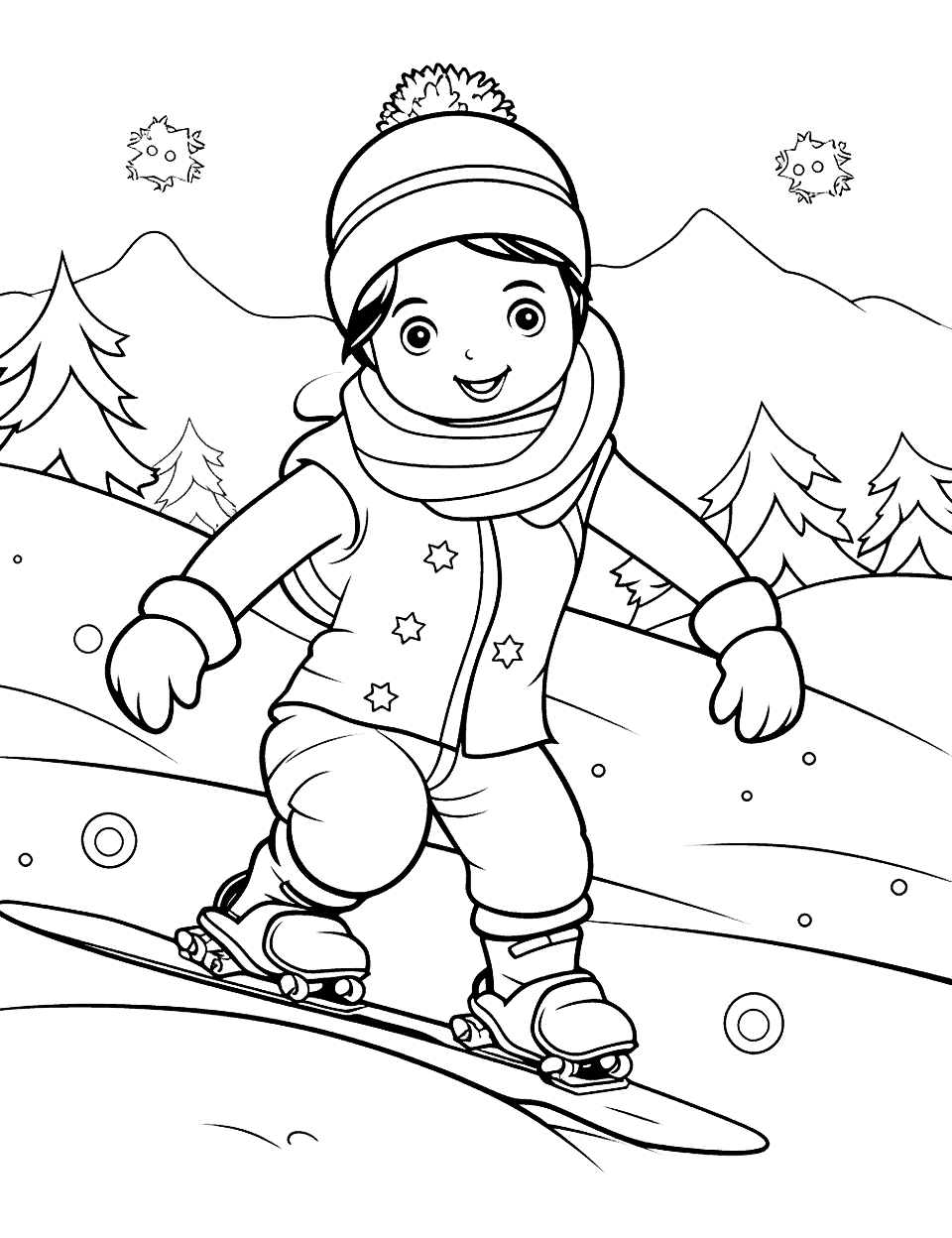 Winter coloring pages free printable sheets