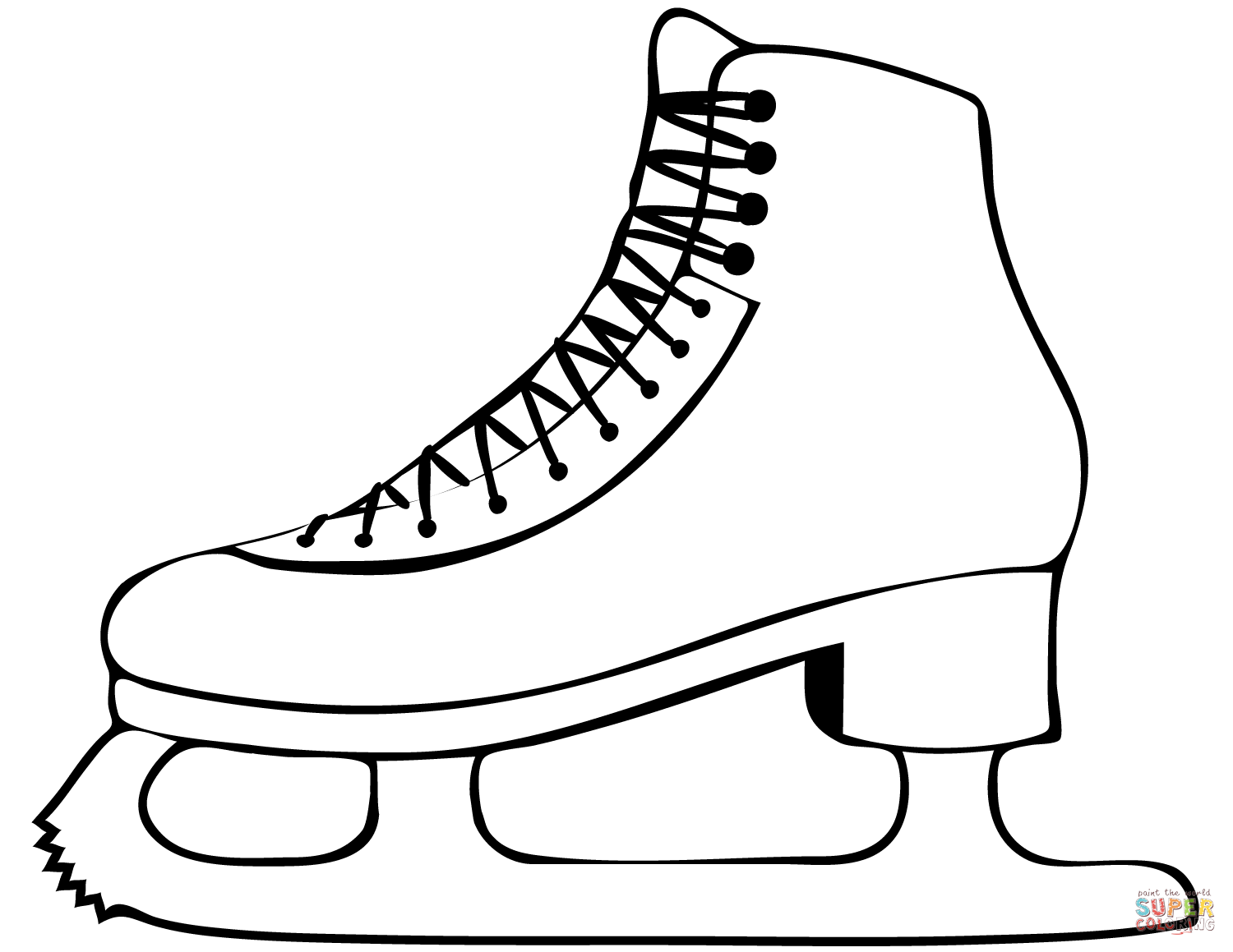 Ice skate coloring page free printable coloring pages