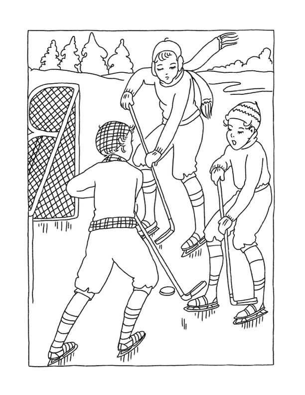 Ice skating coloring pages