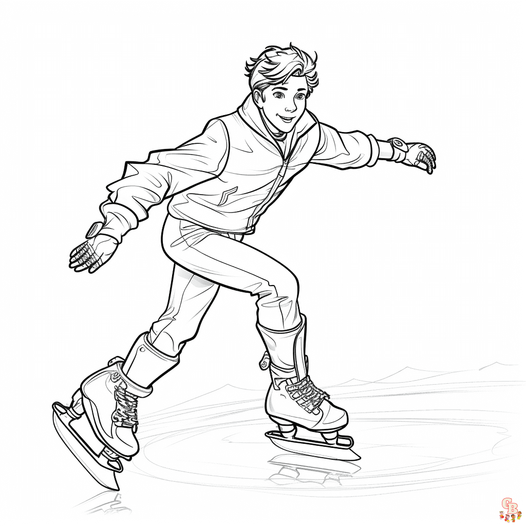 Printable ice skating coloring pages free for kids and adults