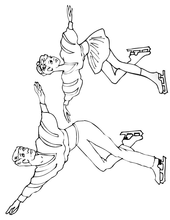 Figure skating coloring page adult pairs team