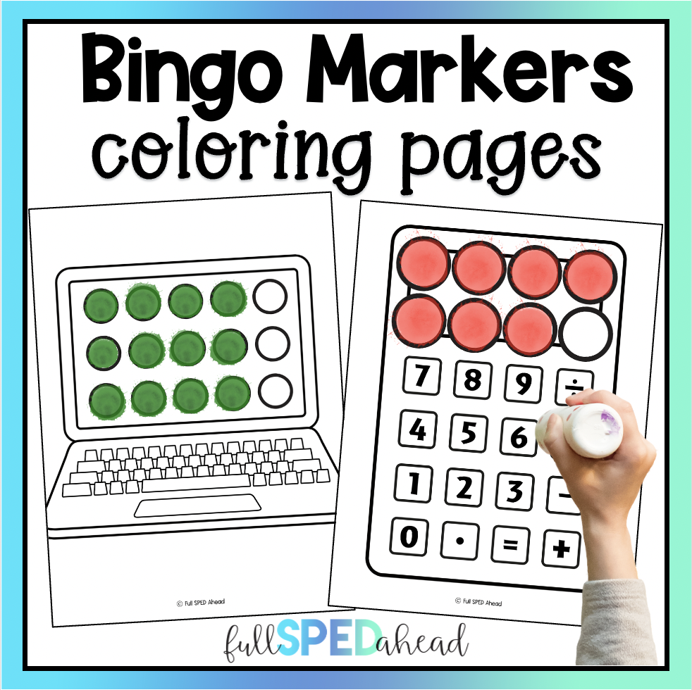 Fine motor activities bingo marker dauber printable coloring pages technology