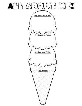 All about me ice cream ice breaker activity icebreaker activiti ice breakers candy theme classroom