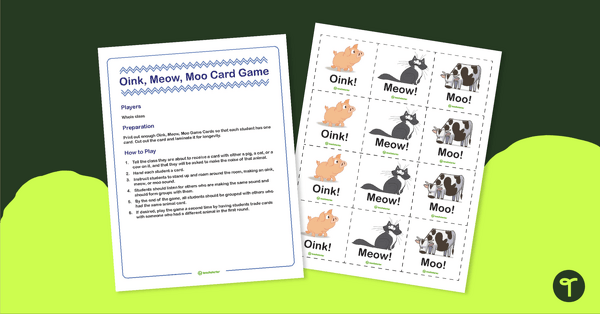 Oink meow moo icebreaker game teach starter