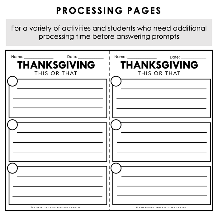 Thanksgiving this or that icebreakers social task cards printabl â autism grown up