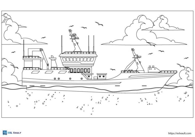 Free ship coloring pages