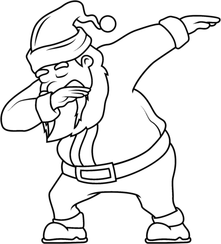 Santa claus is dancing disco coloring page free printable coloring pages