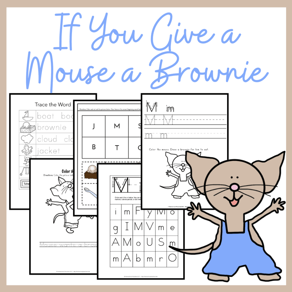 If you give a mouse a brownie printables for preschoolers