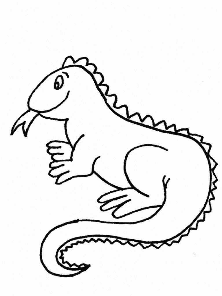 Free printable iguana coloring pages for kids