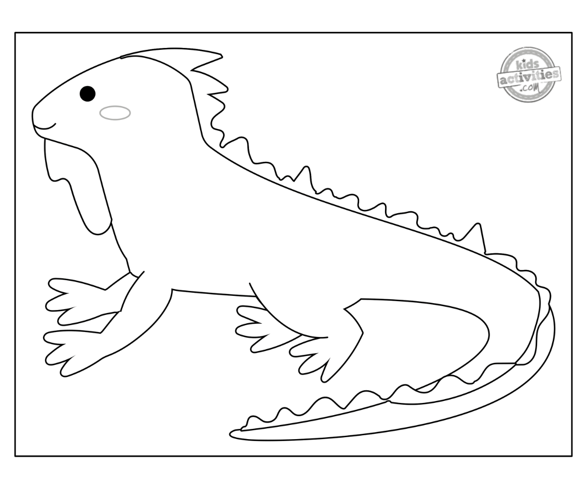 Free printable iguana coloring page kids activities blog