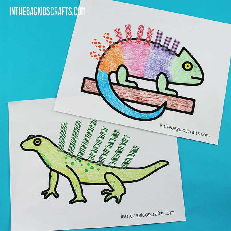 Iguana coloring pages just add washi tape â in the bag kids crafts