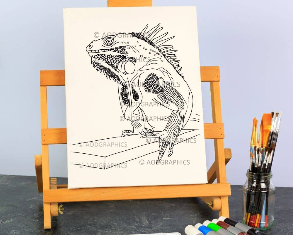 Iguana coloring page