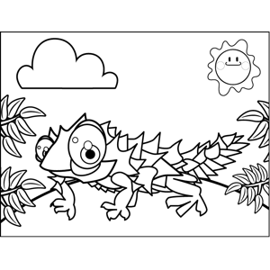 Spiky iguana coloring page