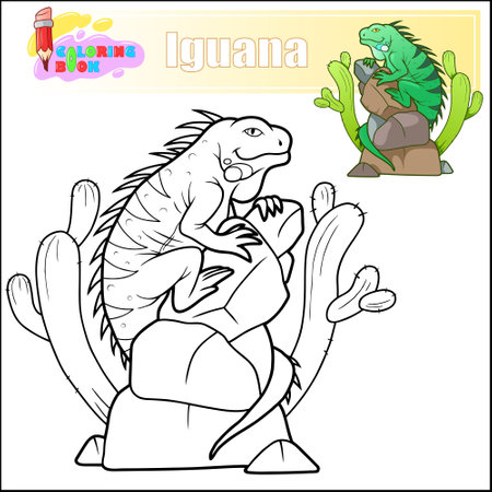 Iguana coloring page cliparts stock vector and royalty free iguana coloring page illustrations