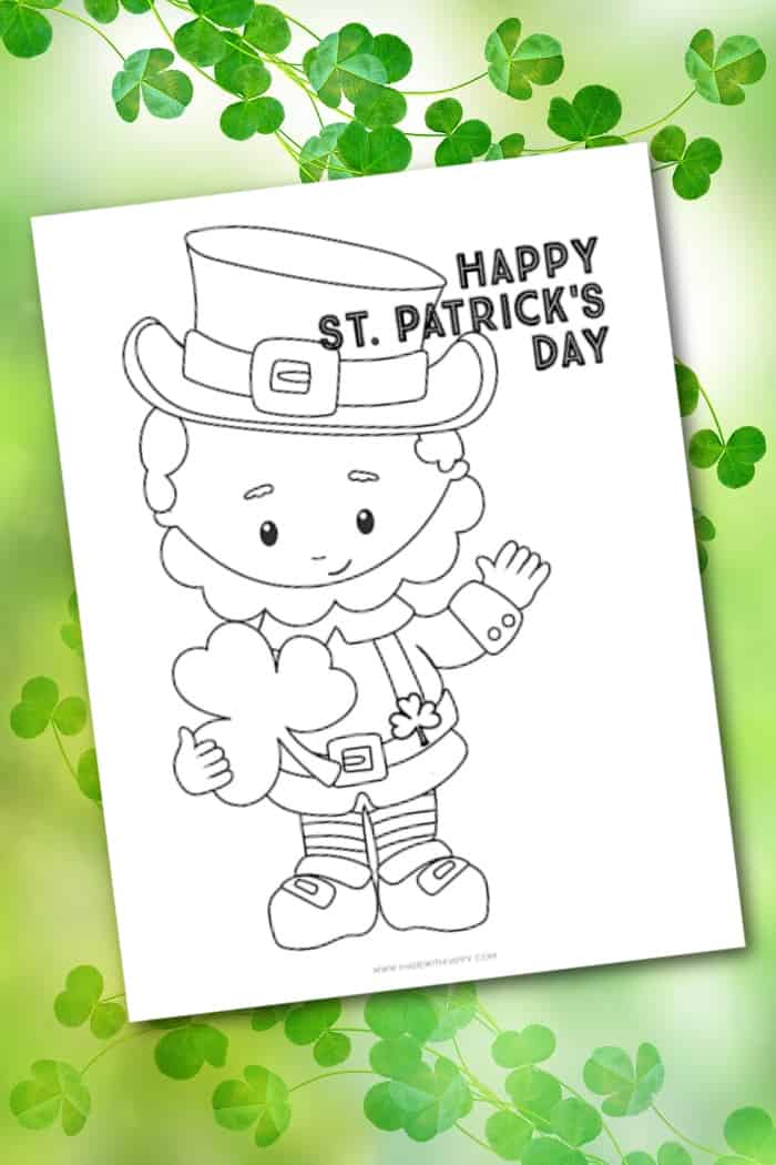 Printable leprechaun coloring page