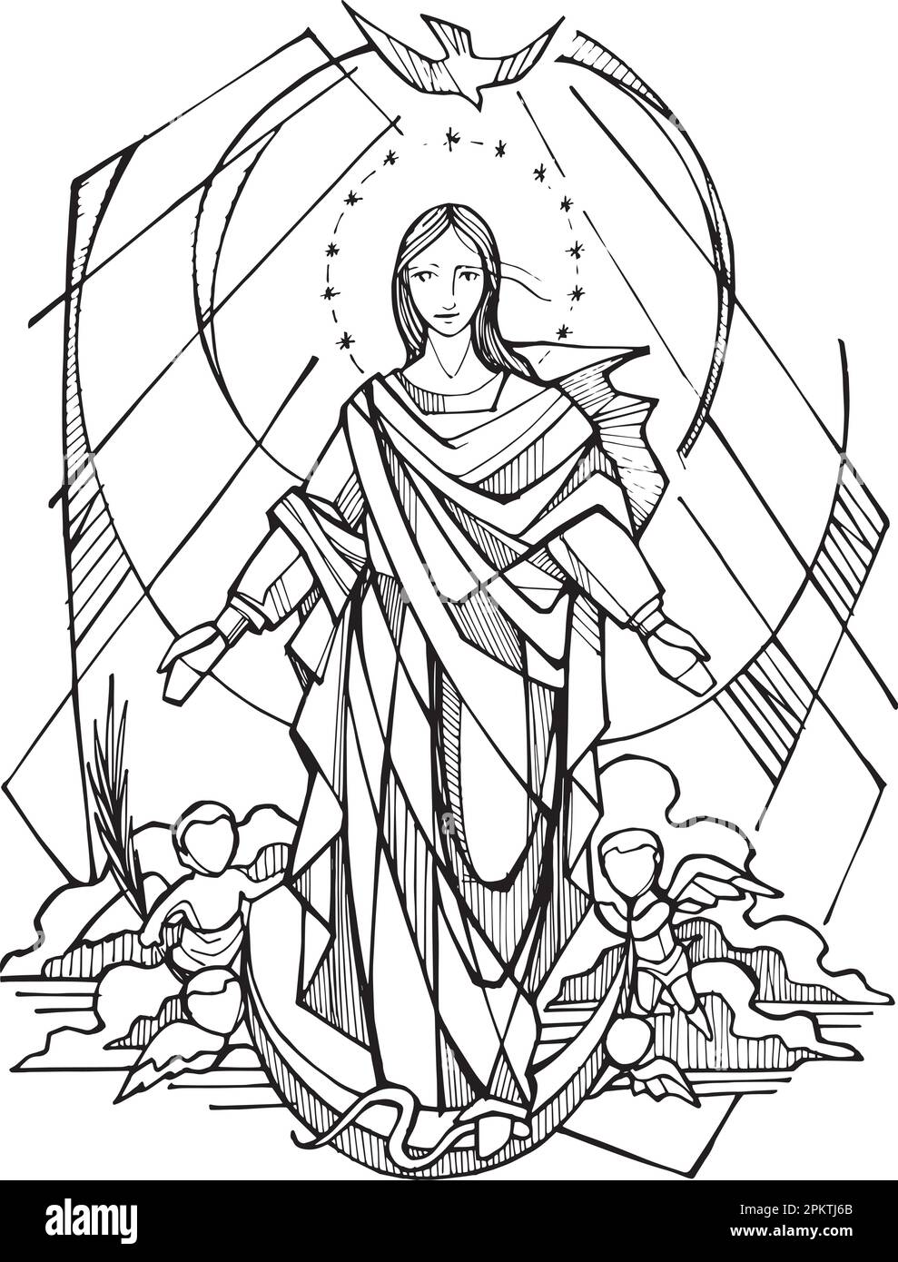 Immaculate conception illustration hi