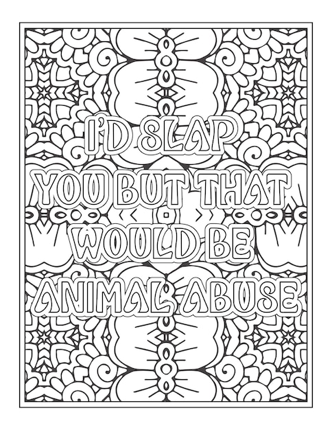 Premium vector swear word quotes coloring pages for coloring book