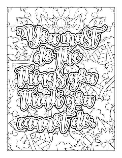 Premium vector motivational quotes coloring page inspirational quotes coloring page coloring page for adults