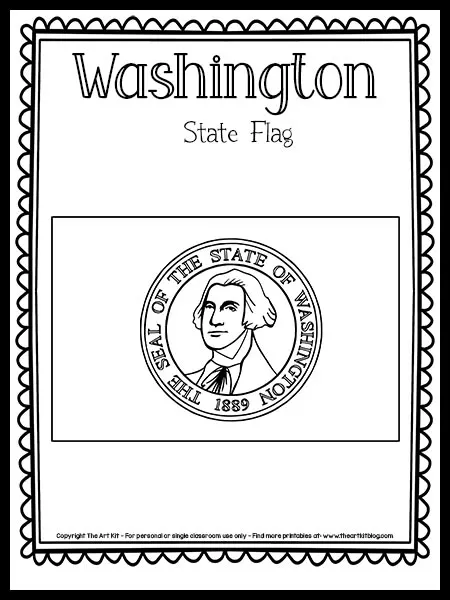 Washington state flag coloring page â free printable â the art kit