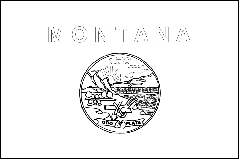 Free printable montana state flag color book pages x