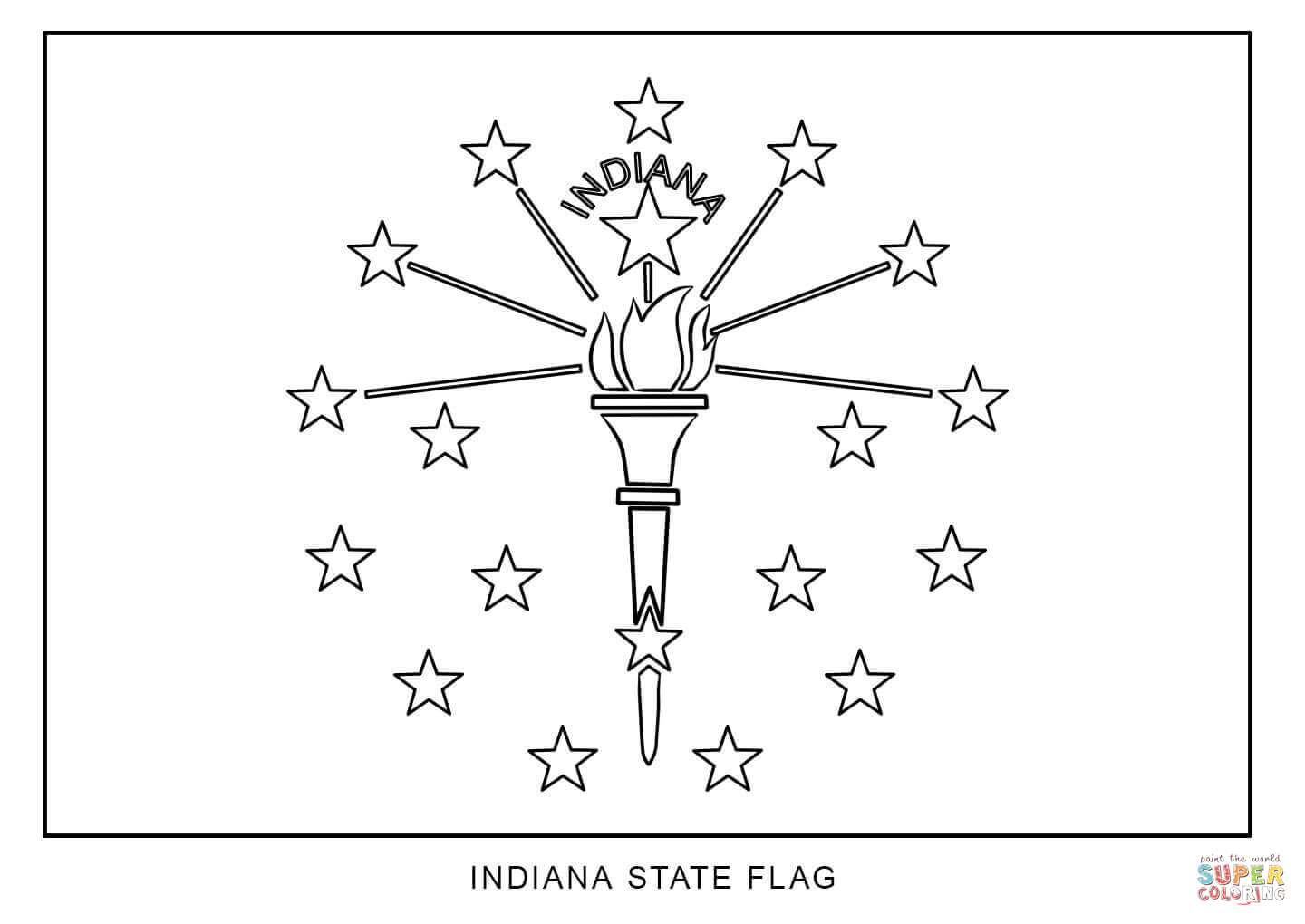 Flag of indiana coloring page free printable coloring pages