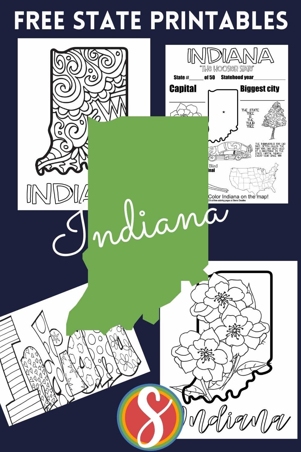 Free indiana coloring pages â stevie doodles