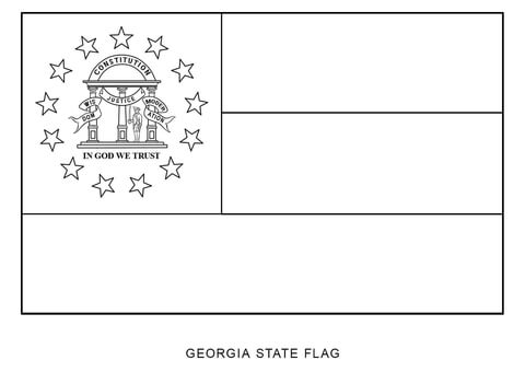 State flag of georgia coloring page free printable coloring pages