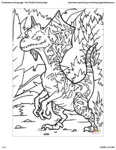 Dilophosaurus coloring page free printable coloring pages keep toddlers busy