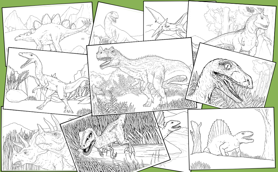 Coloring book dinosaurs