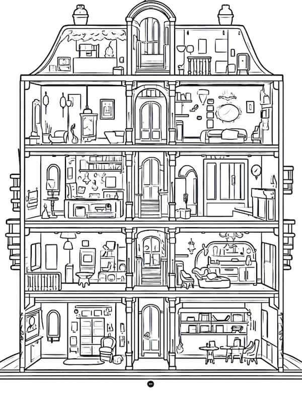 House coloring pages for adults and kids