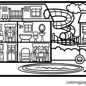 House coloring pages printable for free download