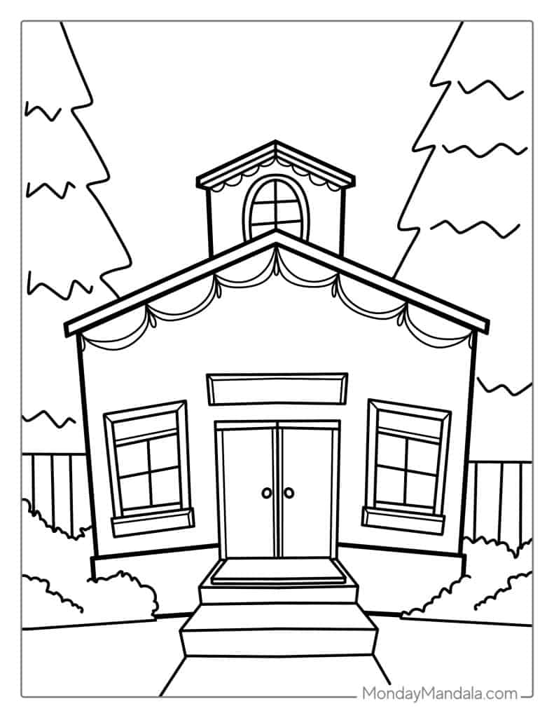 House coloring pages free pdf printables