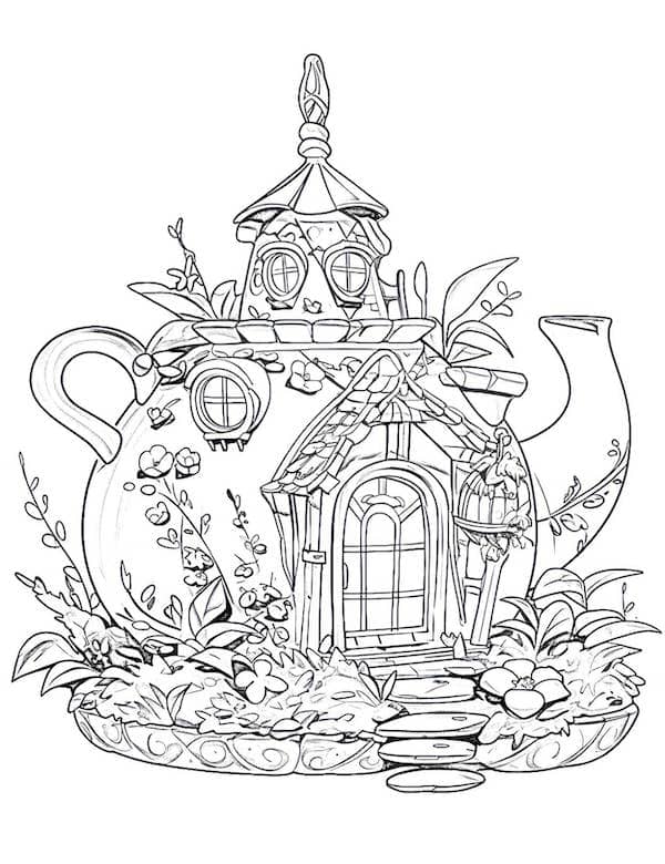 House coloring pages for adults and kids