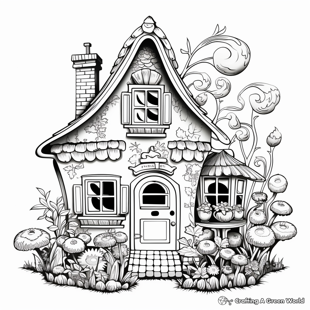 Gnome house coloring pages