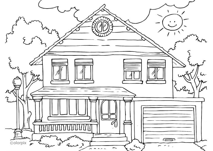 Coloring page house