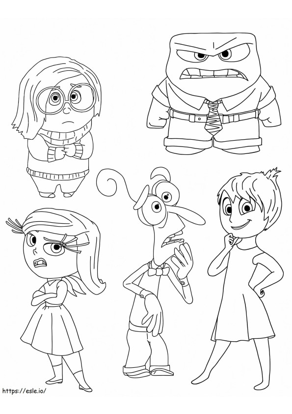 Characters from inside out coloring page