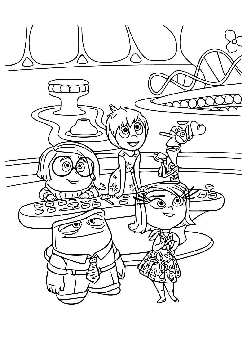 Free printable inside out characters coloring page for adults and kids