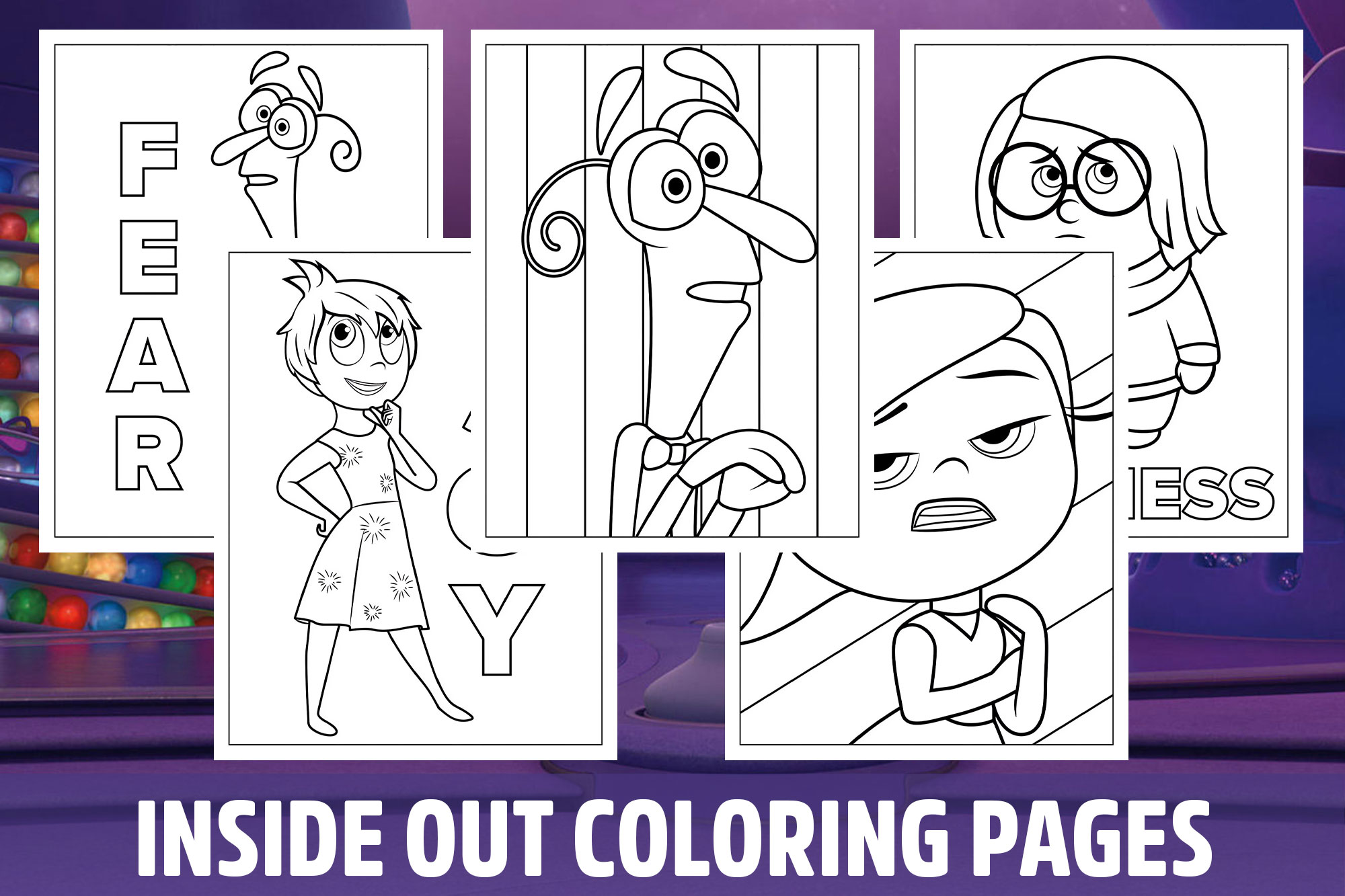 Inside out coloring pages for kids girls boys teens birthday school activity made by teachers