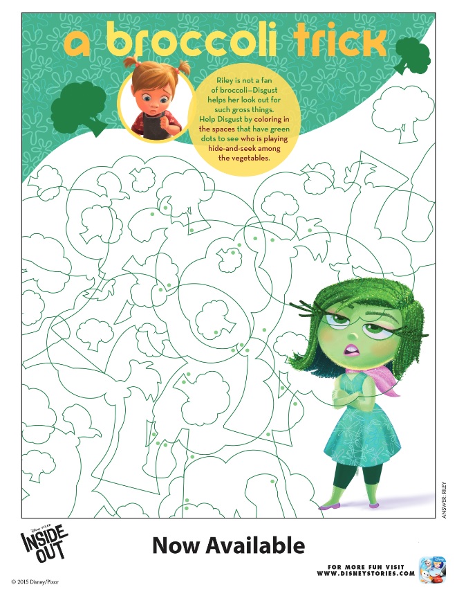 Inside out printable activity sheets and games