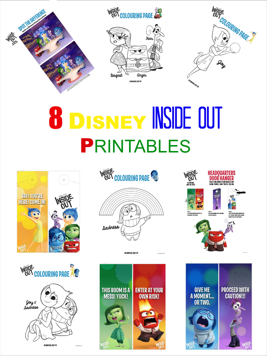 Totally free official disney inside out printables